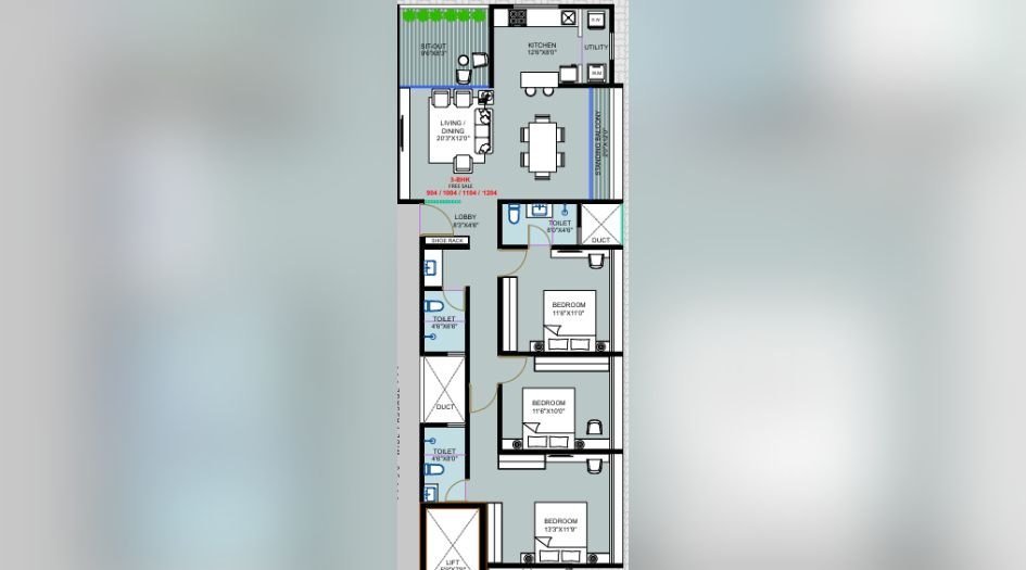 Shikshak-Society-3BHK-1125sqft-unit-Plan